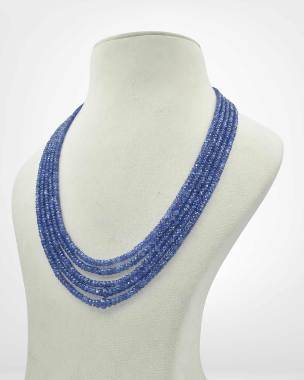 Natural Tanzanite Gemstone Oval Bead Necklace