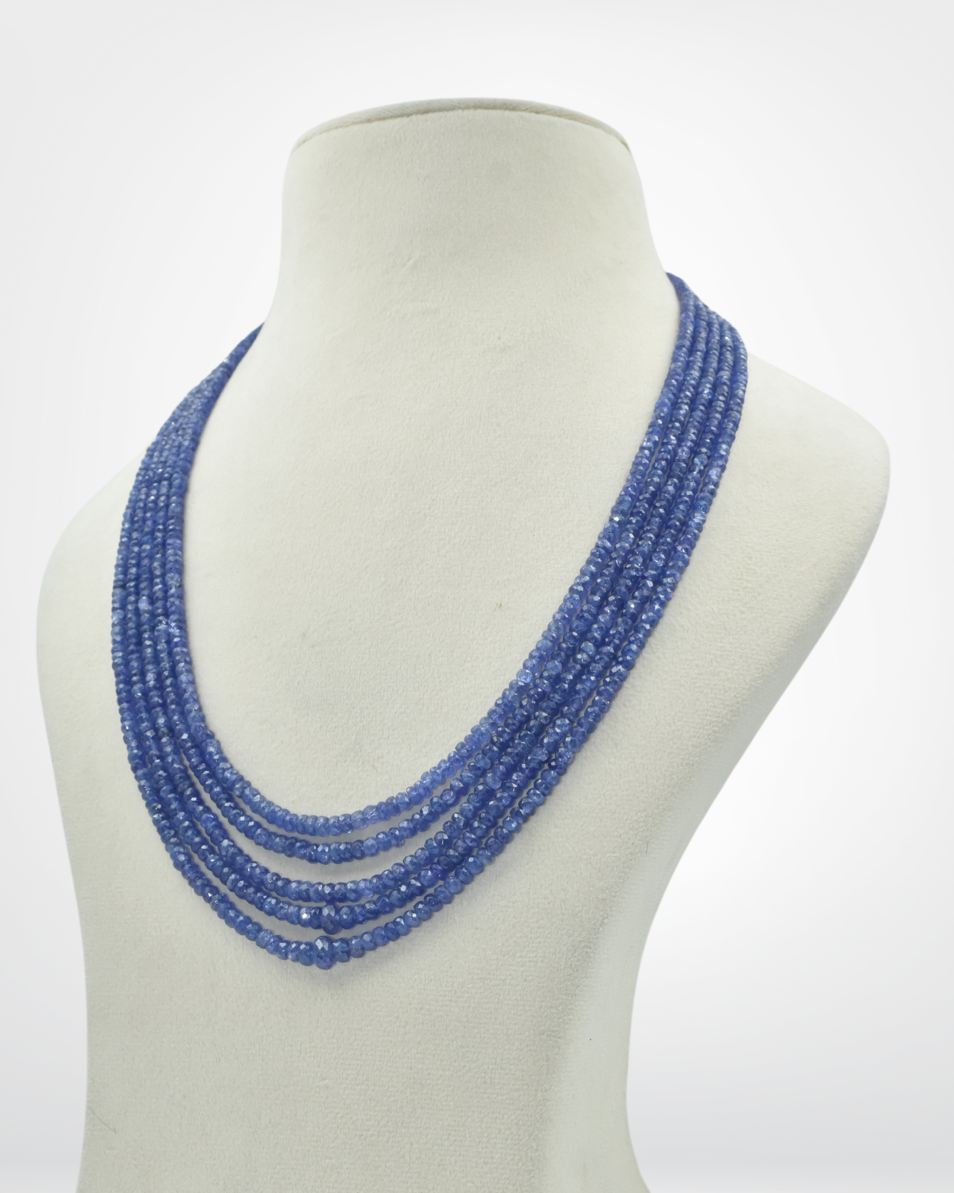 Natural Tanzanite Gemstone Oval Bead Necklace