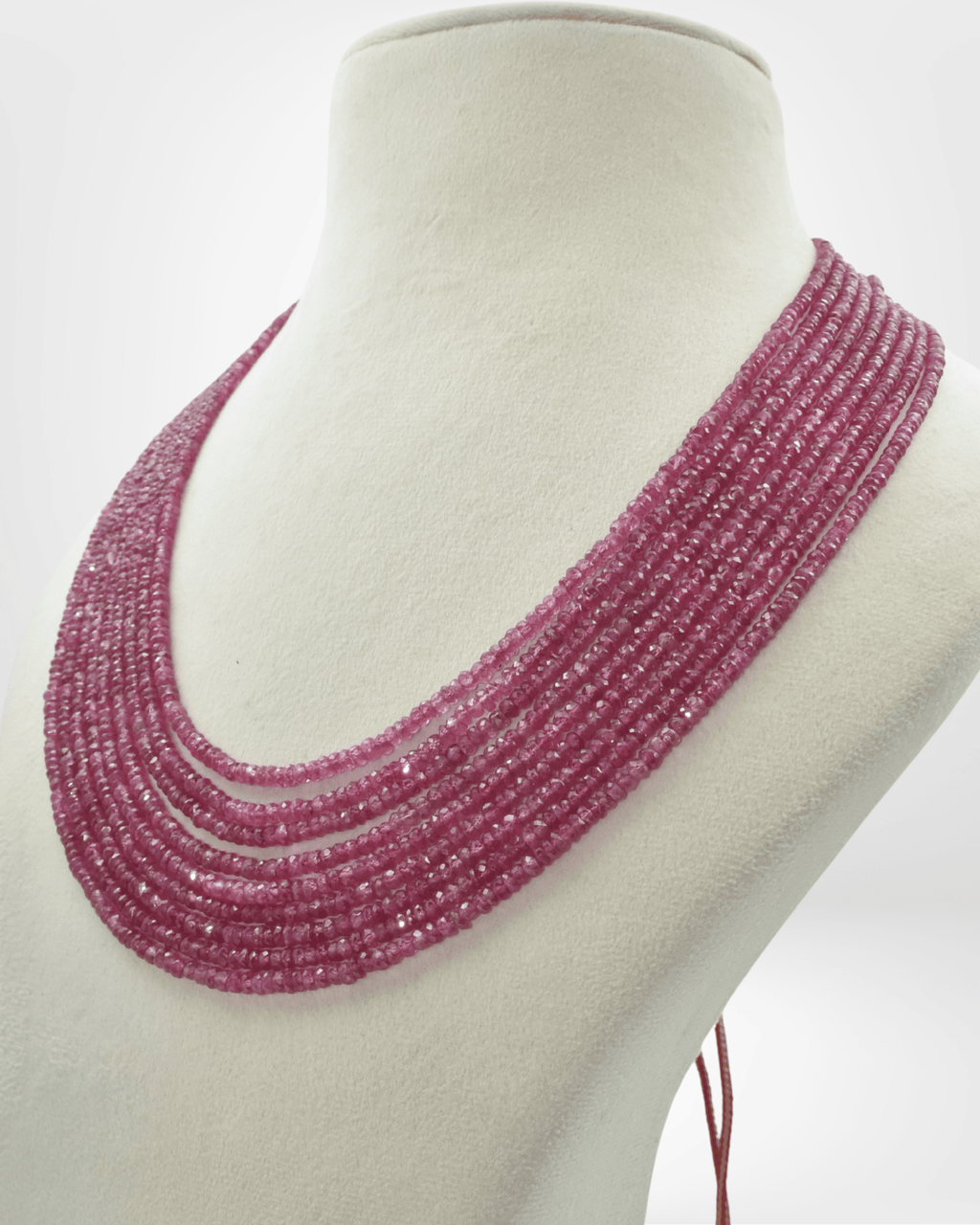 Natural Ruby Gemstone Oval Bead Necklace