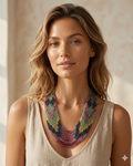 Natural Multi Sapphire Faceted Bead Necklace