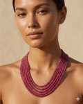 Natural Ruby Gemstone Oval Bead Necklace
