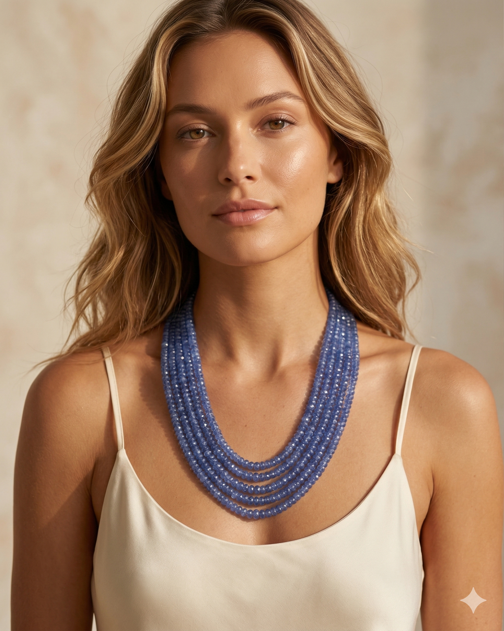 Natural Tanzanite Gemstone Oval Bead Necklace
