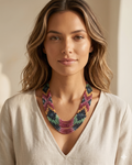 Natural Multi Sapphire Faceted Bead Necklace