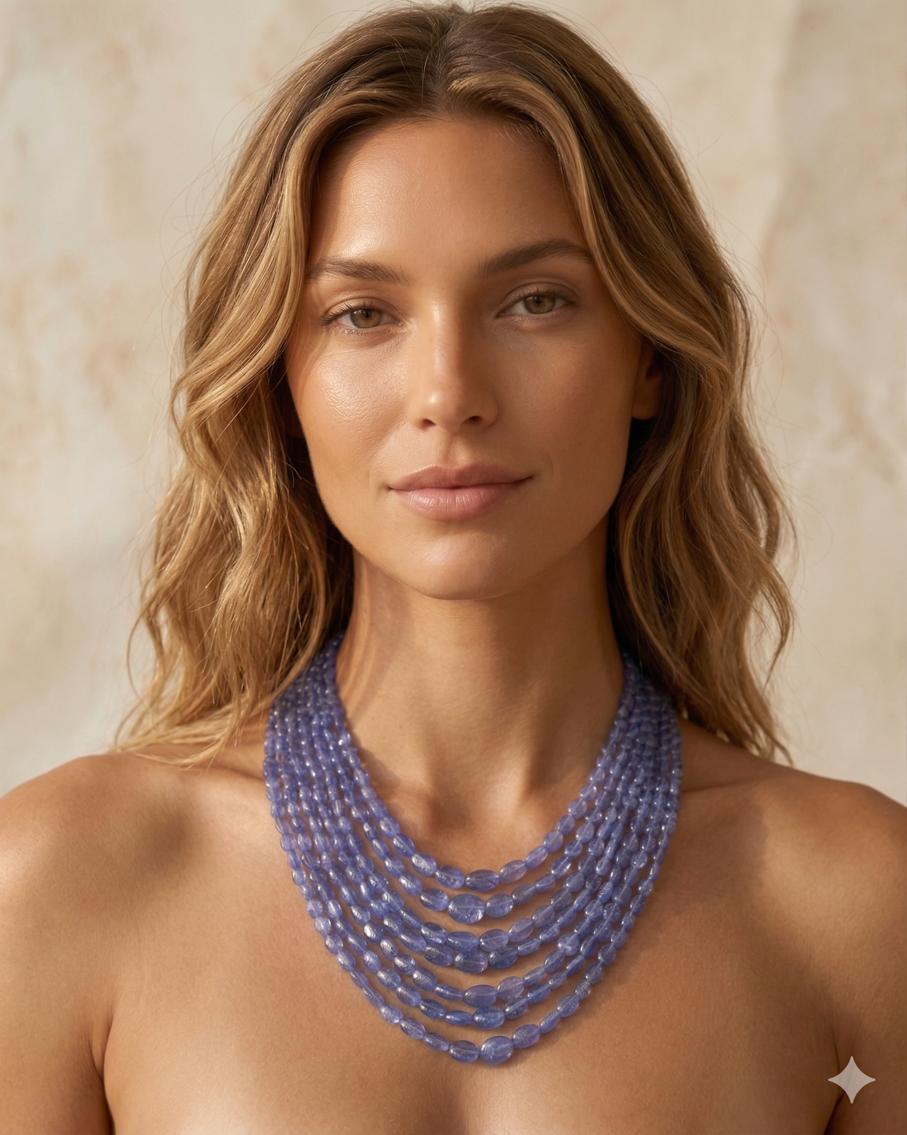 Natural Tanzanite Gemstone Oval Bead Necklace