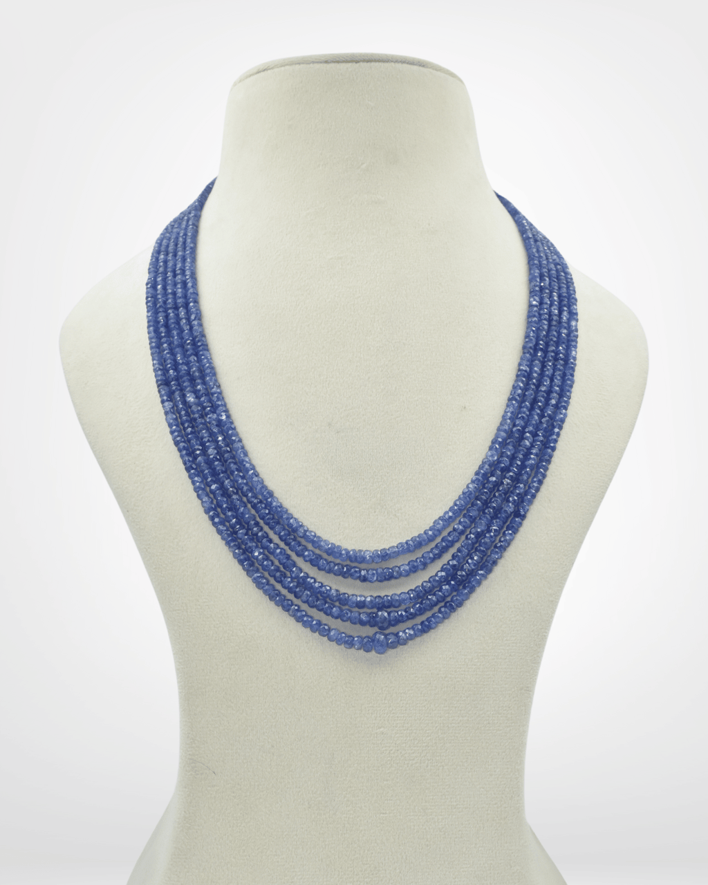 Natural Tanzanite Gemstone Oval Bead Necklace