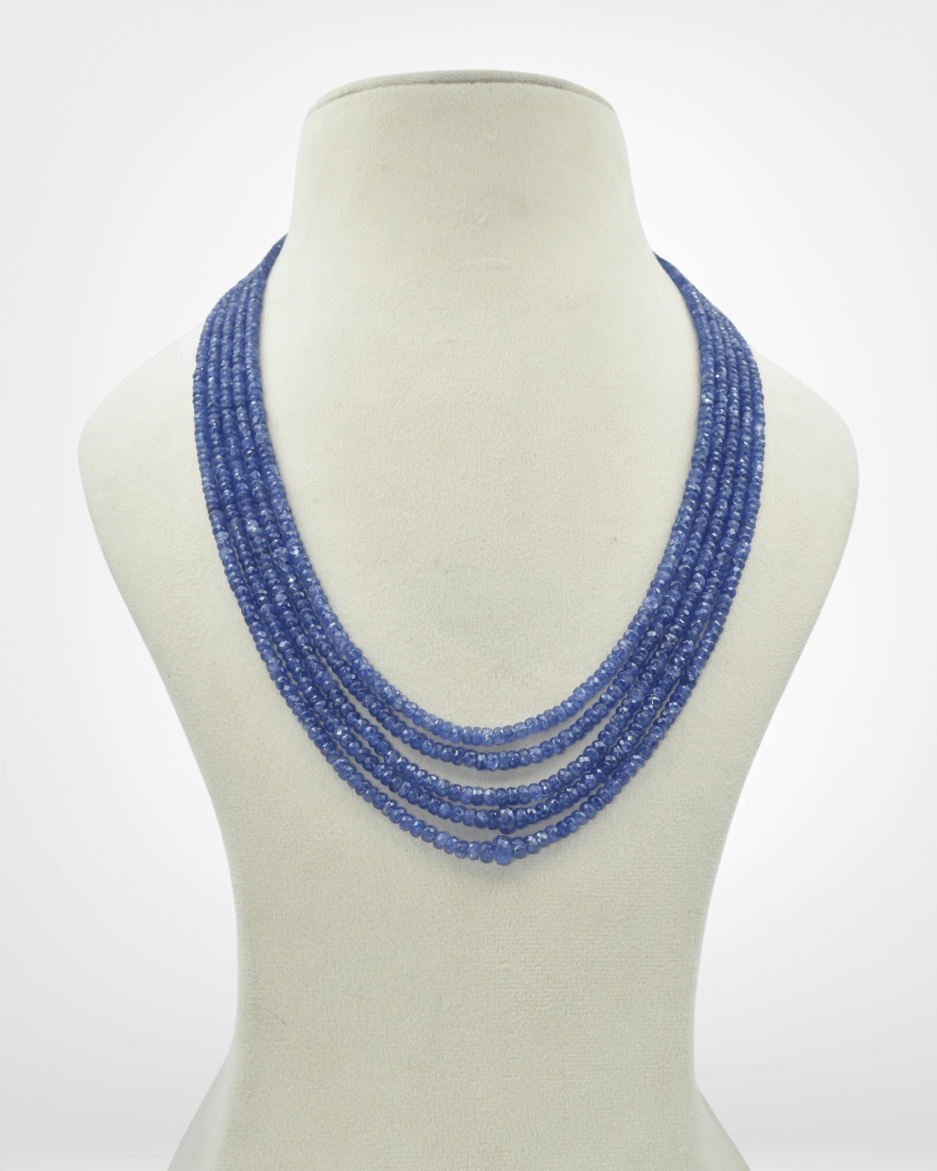 Natural Tanzanite Gemstone Oval Bead Necklace
